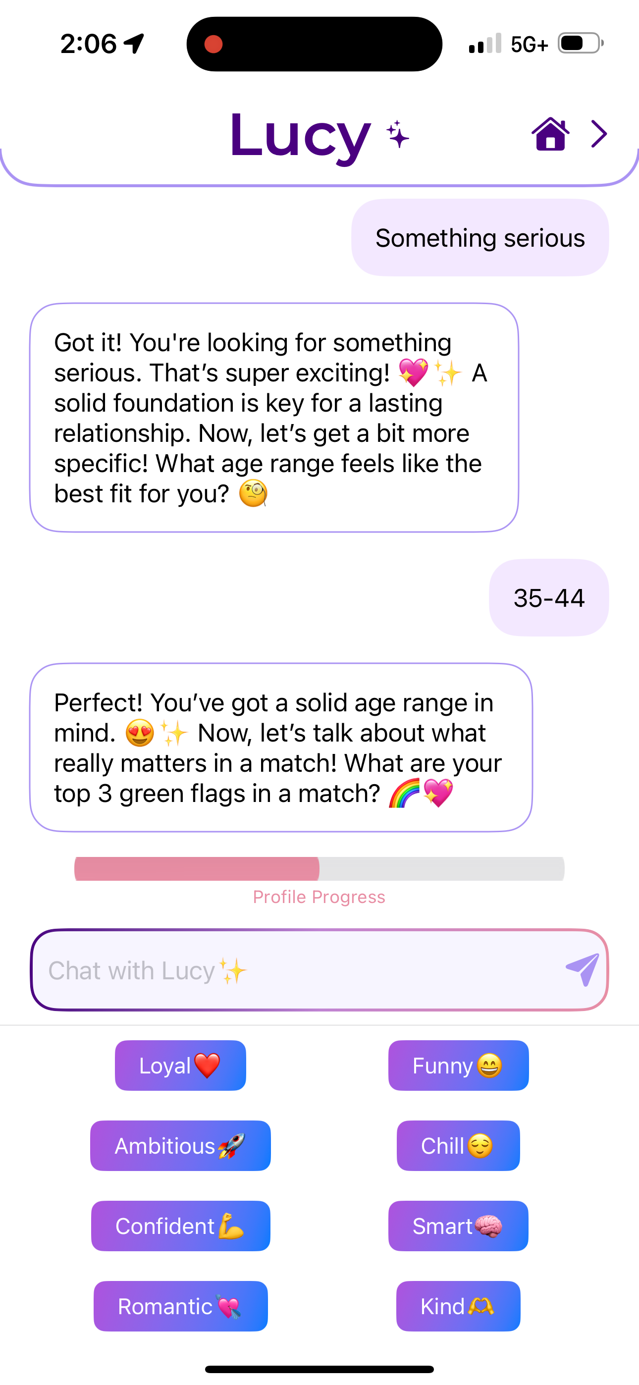Real-time green flag compatibility setup